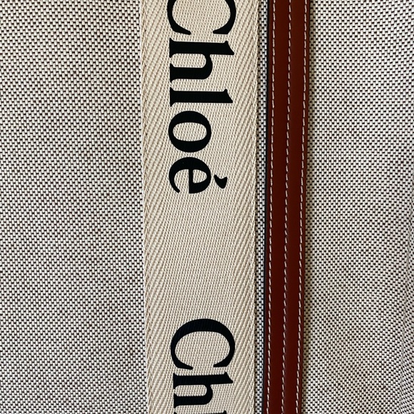 Woody medium leather-trimmed cotton-canvas tote - Picture 3 of 16